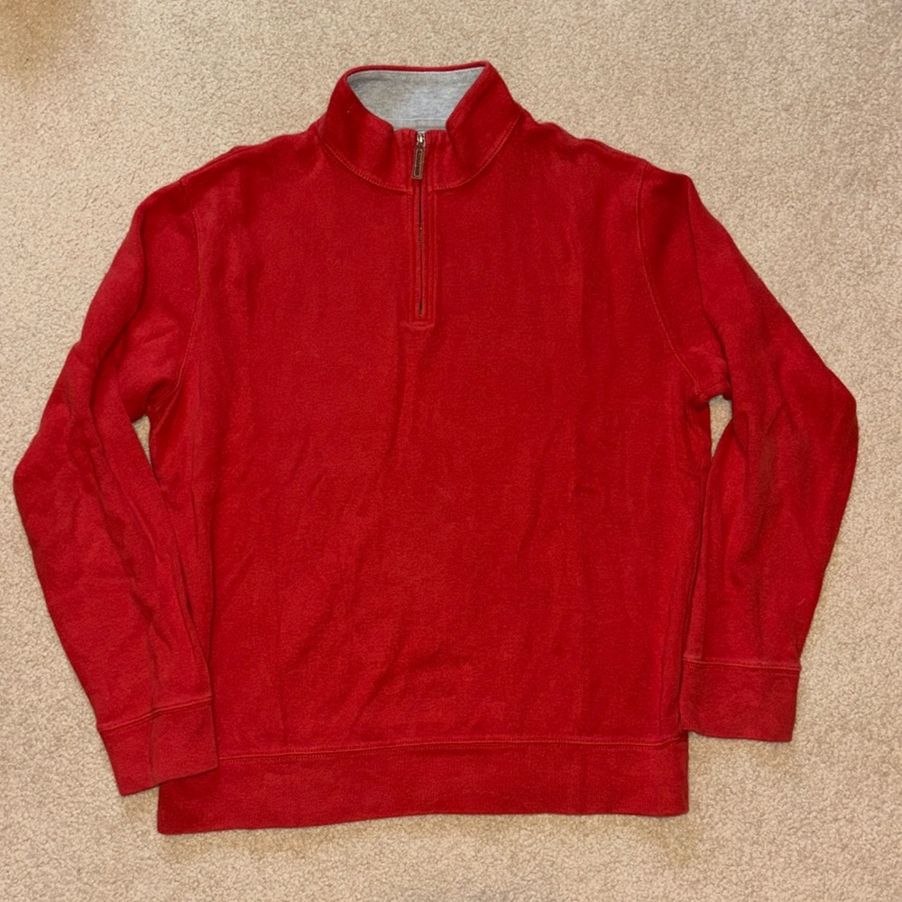 Lands End Men's Bedford Rib Quarter Zip Sweater